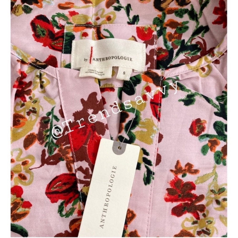 Anthropologie Somerset Floral Cotton Maxi Dress Pink Cottagecore Size S NWT - Picture 7 of 17